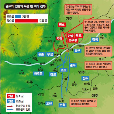 [삼국지 100년 도감] 관우가 단신으로 공격해 안량의 목을 벤 백마 전투