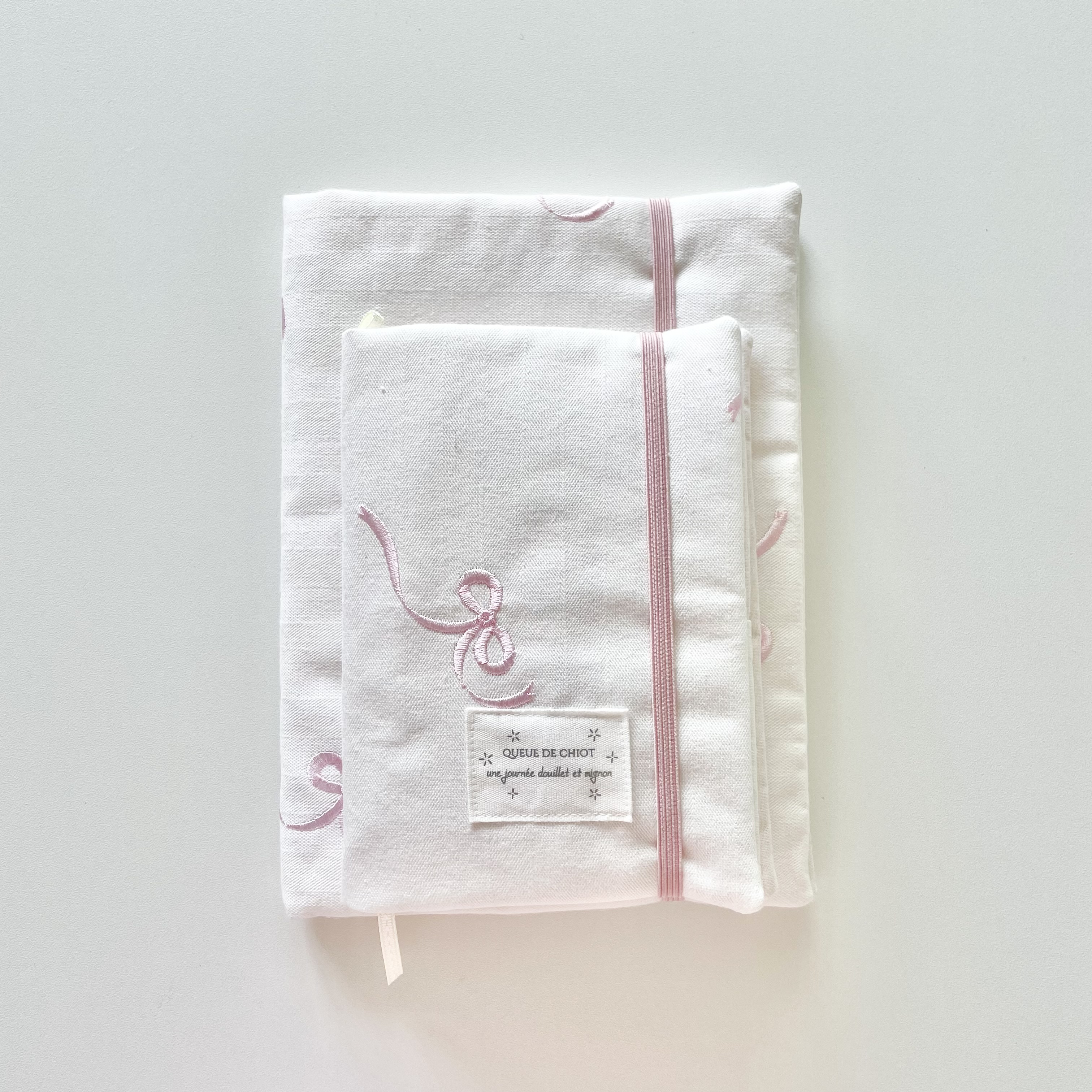 폼폼 리본 북커버 다이어리커버 - 분홍