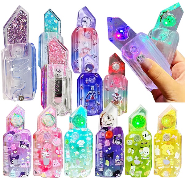 3D 당근칼 led 투명 캐릭터 피젯 토이 나이프 돌리기