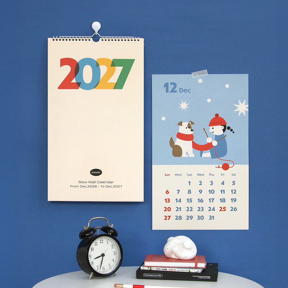 아이코닉 2027 슬로우 벽걸이달력 월 캘린더