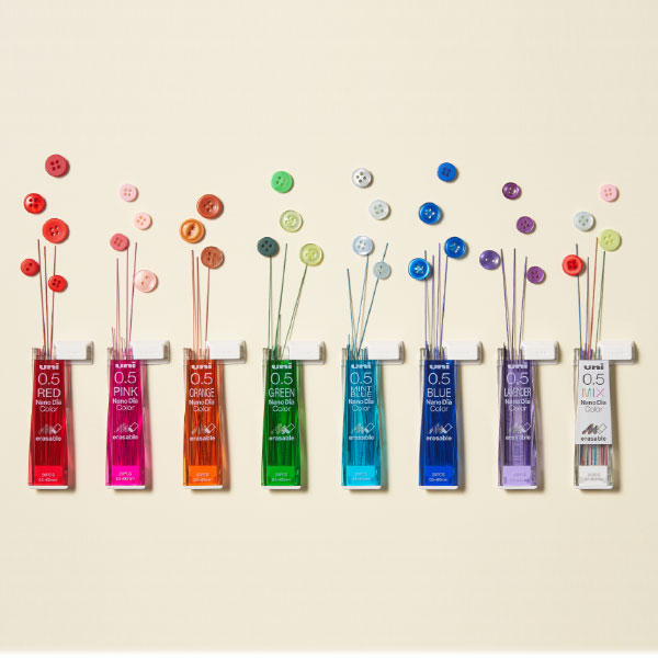 [단품/MIX]유니 나노다이아 컬러샤프심 0.5 (9종 택)