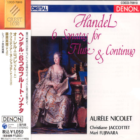 6 SONATAS FOR FLUTE & CONTINUO/ AURELE NICOLET