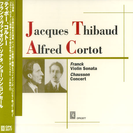 VIOLIN SONATA, CONCERT/ JACQUES THIBAUD, ALFRED CORTOT