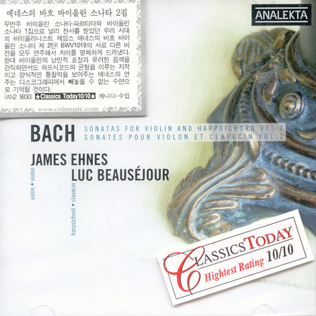 SONATAS FOR VIOLIN AND HARPSICHORD VOL.2/ JAMES EHNES, LUC BEAUSEJOUR [바흐: 바이올린 소나타 2집 - 제임스 에네스]