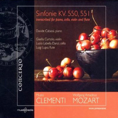 SINFONIE KV.550,551: TRANSCRIBED FOR PIANO, CELLO, VIOLIN AND FLUTE/ DAVIDE CABASSI