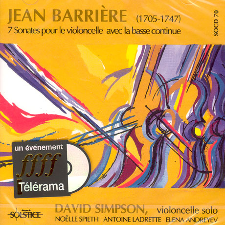 CELLO SONATAS/ DAVID SIMPSON [장 바리에르: 첼로소나타 모음곡집]