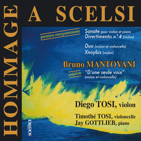 SONATA FOR VIOLIN & PIANO/ DIEGO TOSI [셀시 & 만토바니: 바이올린 소나타 - 디에고 토시]