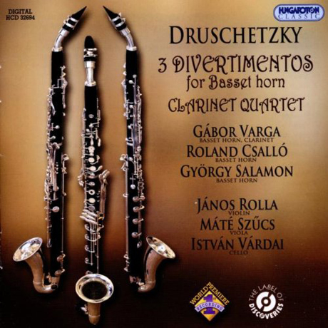 3 DIVERTIMENTOS FOR BASSET HORNS & CLARINET QUARTET/ GABOR VARGA, ROLAND CSALLO