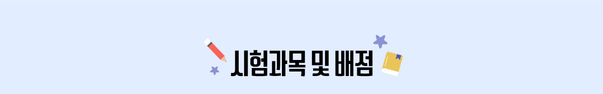 시험과목 및 배점