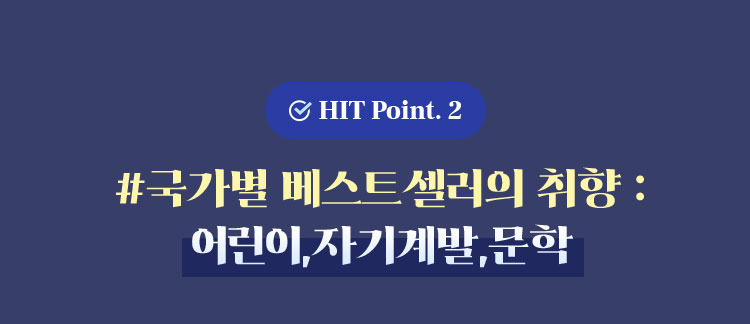 HIT Point. 2 | #국가별 베스트셀러의 취향 : 어린이,자기계발,문학