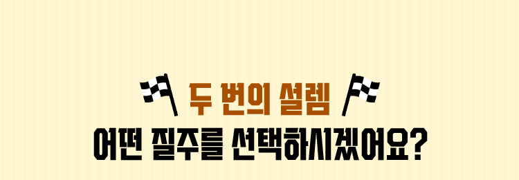 두 번의 설렘 | 어떤 질주를 선택하시겠어요?