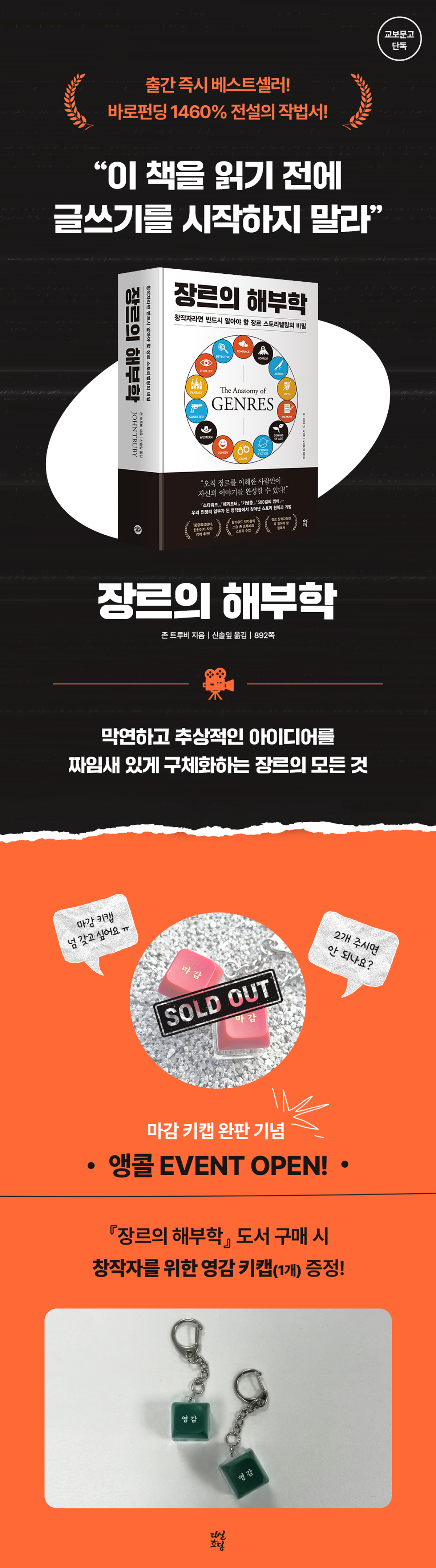 교보문고 단독! <장르의 해부학> '마감 키캡 완판 기념' 앵콜 이벤트
