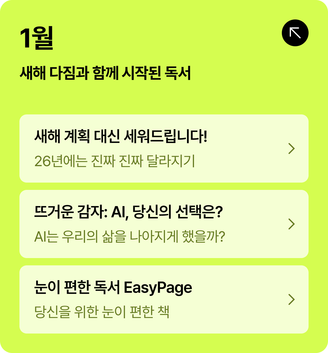 1월 새해 다짐과 함께 시작된 독서