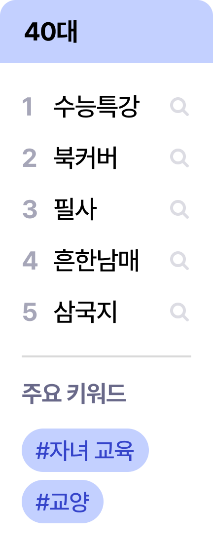 40대 | 주요 키워드 #자녀 교육 #교양