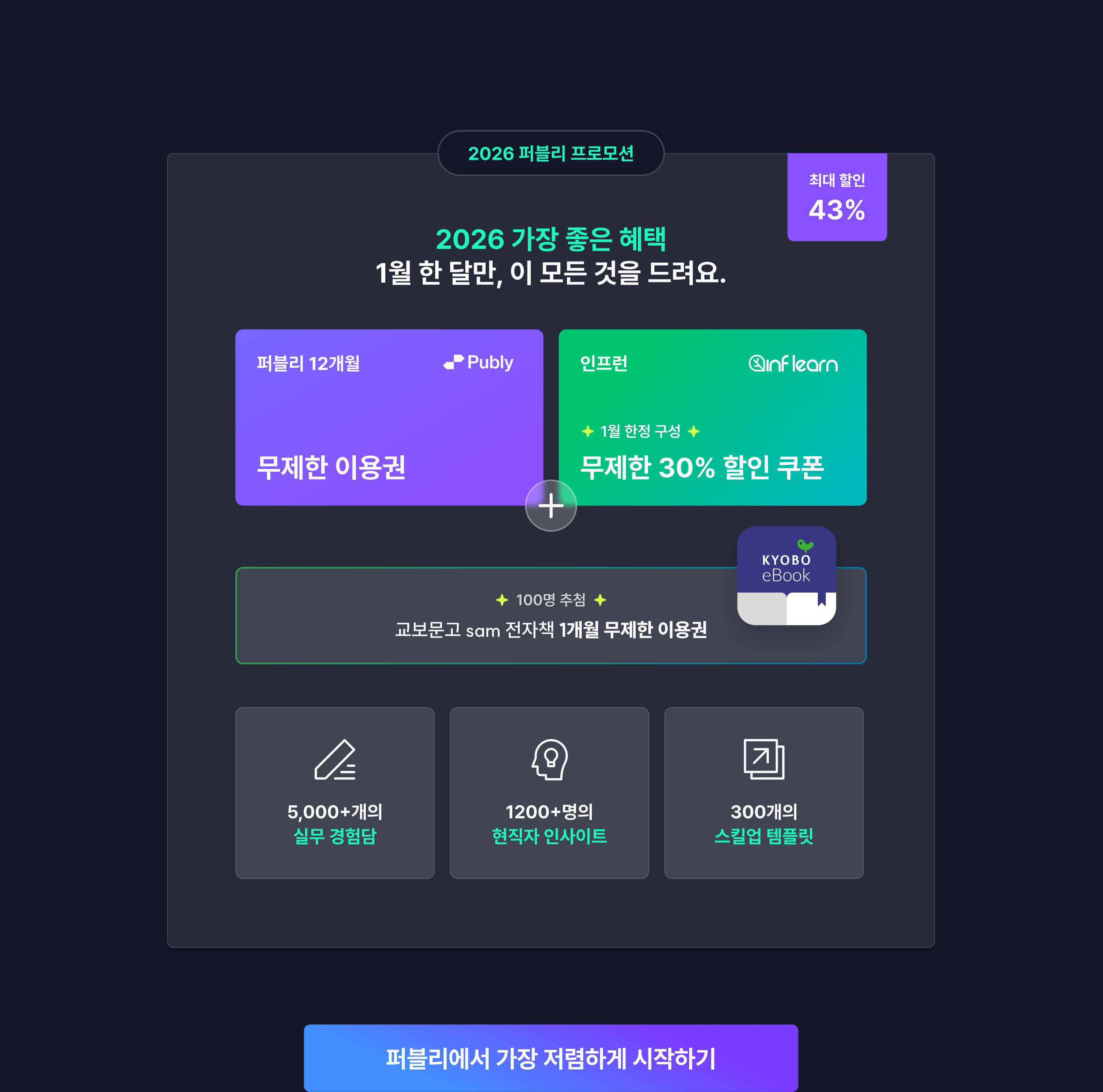 퍼블리 x 교보문고 sam 새해 프로모션 해보자!