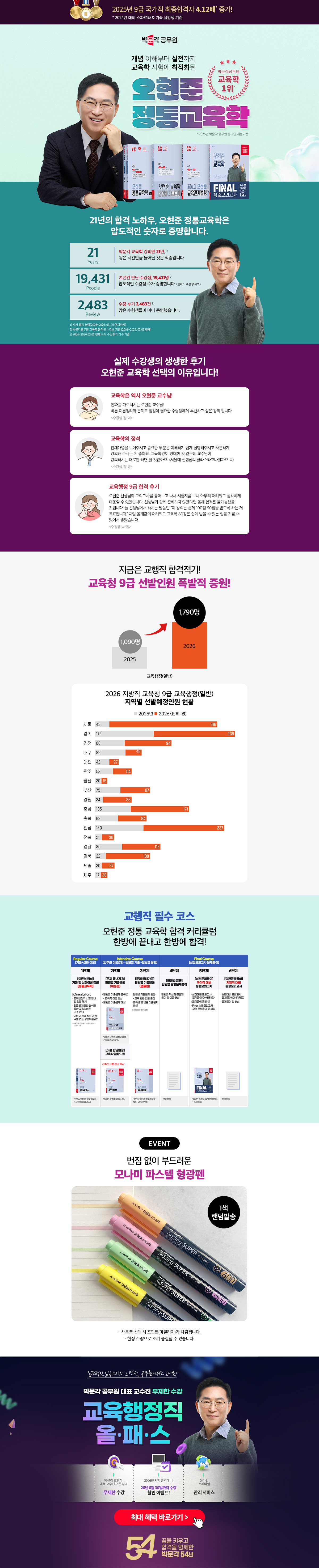 [박문각] 교행직 필수 코스 오현준 공무원 교육학