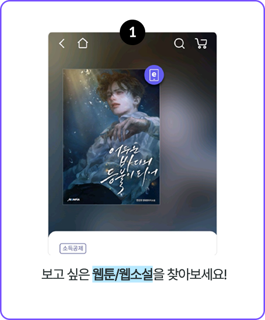 1. 보고 싶은 웹소설을 찾아보세요!