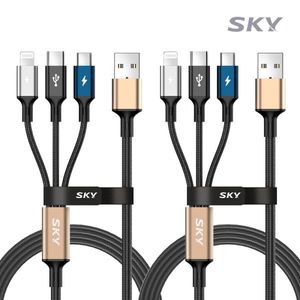 [1+1]스카이 3in1 27W USB-C 5핀 8핀 고속충전 케이블