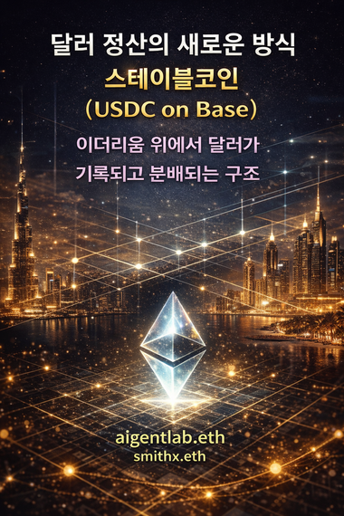 달러 정산의 새로운 방식 스테이블코인 (USDC on Base) 표지