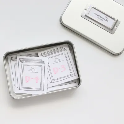 성장기록 틴케이스+메모지 세트