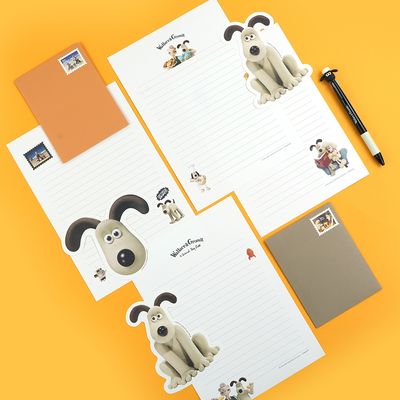 귀여운 월레스와그로밋 캐릭터 일러스트 편지지 세트