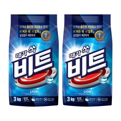 비트 분말 세탁세제 파우치 3kg x 2 생활용품