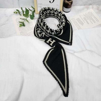 [애슬릿]고리 머플러 여성 하운드 체크 니트 겨