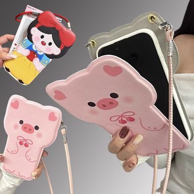 아이폰 16 15 14 13 12 캐릭터 가죽 플립 커버 케이스