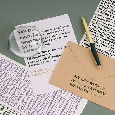 세리프 6mm 알파벳 숫자 스티커 12가지 컬러 세트