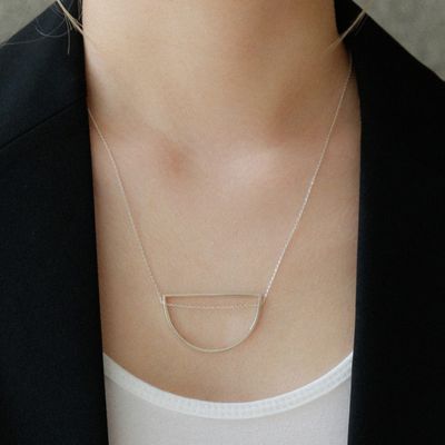 제이로렌 하프문 실버 목걸이 N0757