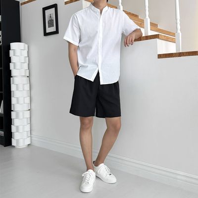 골피아 남자 린넨 여름 시원한 밴딩 반바지 여름 팬츠