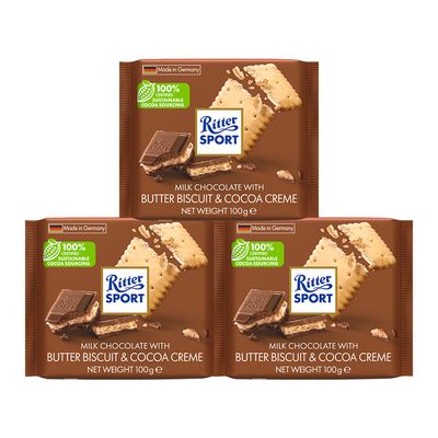 리터스포트 버터 비스킷 초콜릿 100g 3개