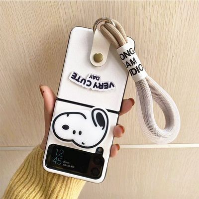 갤럭시 z플립 5 4 3 2 1 강아지 핑거톡 스트랩 케이스