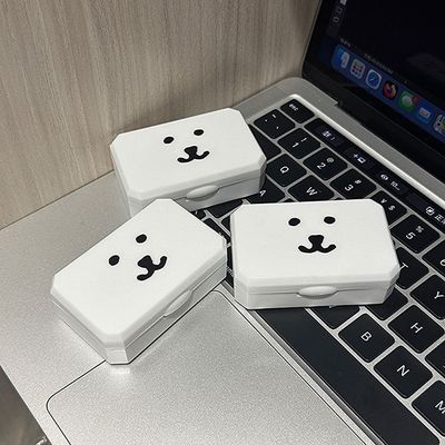 WL 농담곰 곰돌이 렌즈통 렌즈케이스 소프트렌즈 하드렌즈 통 케이스 렌즈집게 콘택트렌즈(WFNNT26)
