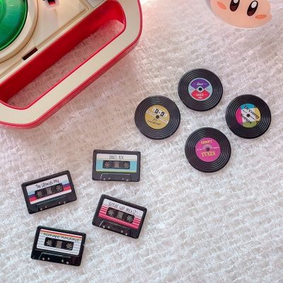 레트로 카세트테이프 레코드판 자석(4개 1세트)