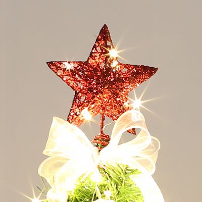 샤인 스타 LED 트리 탑별 장식 레드 오너먼트
