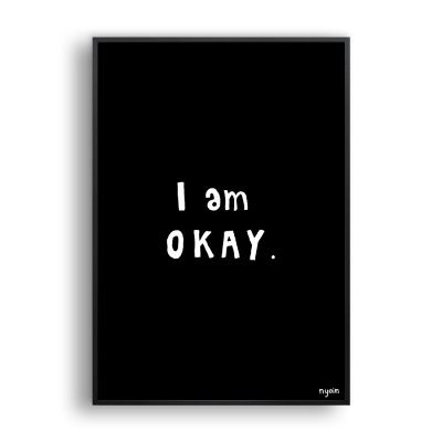 I am okay (Black) / 일러스트 액자