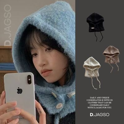 여성 방한 기모 워머 바라클라바 일체형 모자