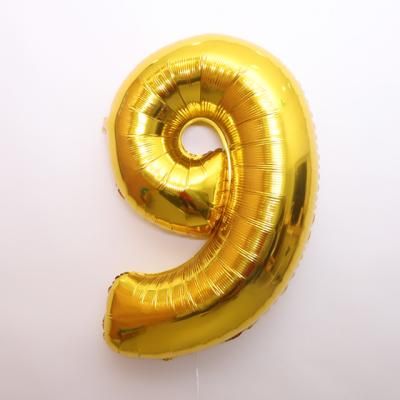 숫자 은박풍선 (대) 골드 9