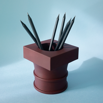 포스트 컬럼 펜슬홀더 - 버건디