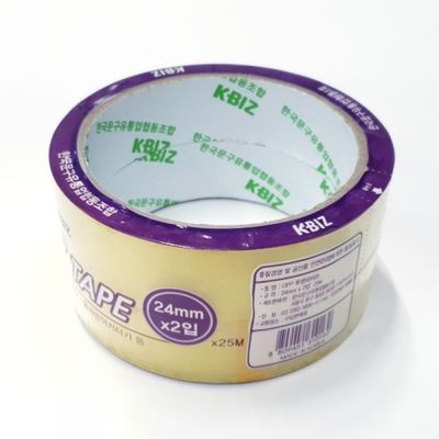 KBIZ OPP 테이프(투명) 24mm*25M(2입)