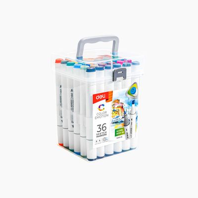 델리 삼각 트윈 스케치 마카 36색 세트