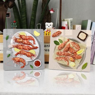 af154-폼아크릴액자18CmX18CmX2ea_해산물(새우)