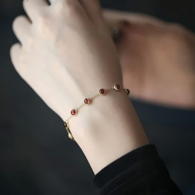 [sale] 레드 가넷 크리스탈 볼 팔찌 브레이슬릿