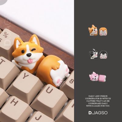 웰시코기 키캡 캐릭터 3D 귀여운 키보드 싱글
