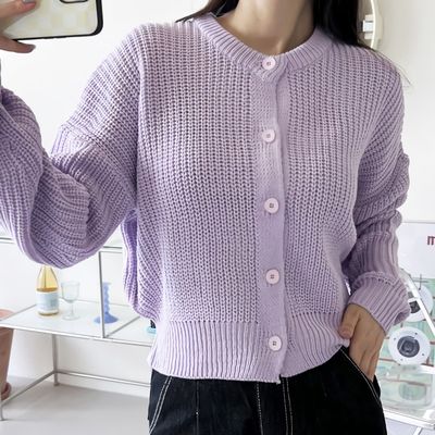 여자 가을 데일리 루즈핏 하찌니트가디건