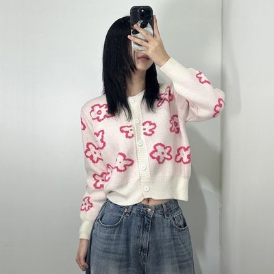 여성 뭉게 구름 꽃 클라우드 플라워 니트 가디건 2종