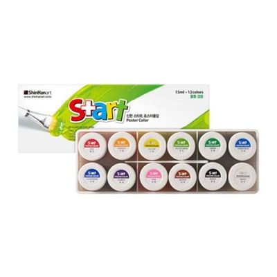 혜명몰 신한 포스터칼라 12색 1512 15ml - 박스 (40개입) 미술재료 신한화구 채색물감 그림도구 동양화물감(WFPBP1X)