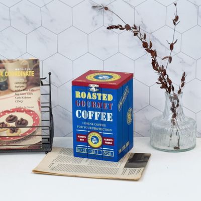 카페 블루레드 작은 우드 수납 상자