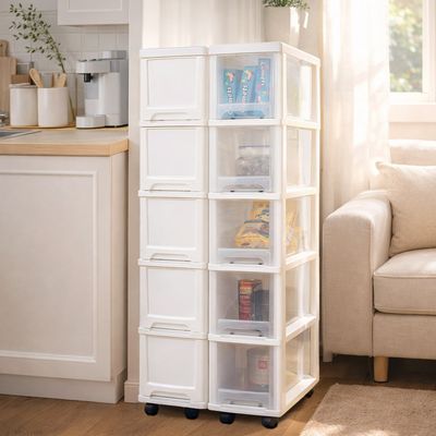 모던 틈새 슬림 서랍장 5단 (바퀴별매) 옷 수납장